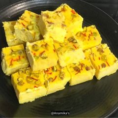 A picture of Kolkata Special: Bhapa Aam-Sandesh/Mango Ice Cream Sandesh.