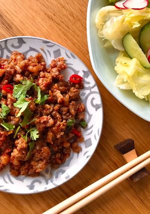 Hình của món Thịt Băm Rang Siêu Cay.