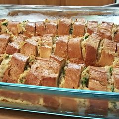 A picture of Buttery Crab Bread Pudding.