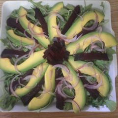 A picture of Beets and Abocado Salad.
