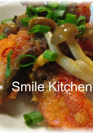 A picture of Salmon and Mushroom Roasted Nanban.