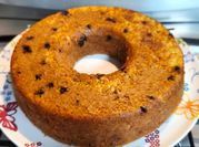 Una foto de budin de pera