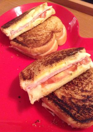 A picture of Fantabulous Grilled Ham And Cheese With The Wizzzzz N American.