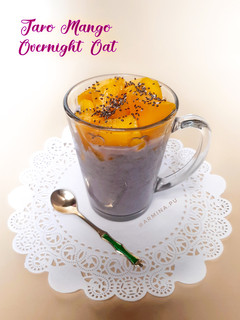 Foto resep Taro Mango Overnight Oat (with Fiber Creme)