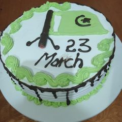 A picture of 23rd march cream cake.