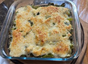 Una foto de Brócoli gratinado