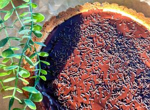 Une photo de Cookie renversé à la ganache chocolat