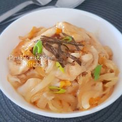A picture of Chicken and Eggs on Rice (Oyakodon).
