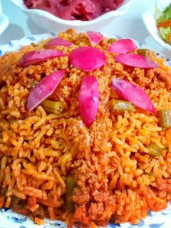 عکسی از دستور لوبیا پلو با گوشت چرخ کرده