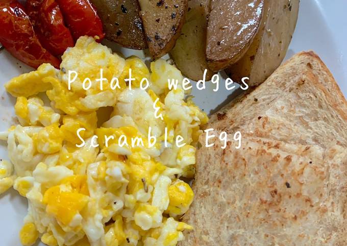 Bagaimana Membuat Potato Wedges &amp; Scramble Egg (Eat Clean), Lezat Sekali