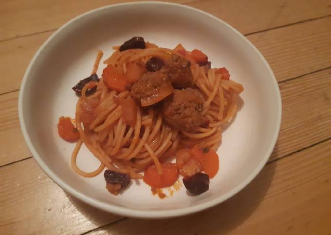 Spaghettis façon bolognaise aux 3 carottes