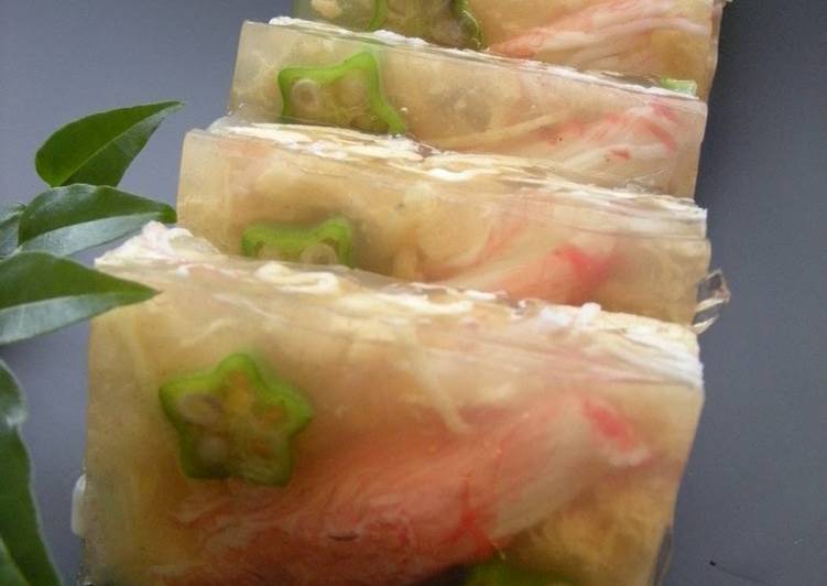 How to Make Homemade For the Tanabata Star Festival Jellied Imitation Crab and Okra