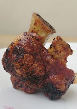A picture of Crispy Pork Knuckle In Dark Beer / Schweinshaxe.