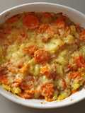 Pattypan Squash, Potato, and Carrot Gratin