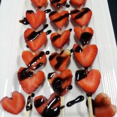 A picture of strawberries skewer(valentine idea)by Pam....