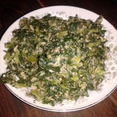 A picture of side dish of kale. wicked good and healthy.