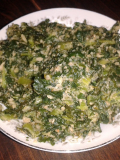 A picture of side dish of kale. wicked good and healthy.
