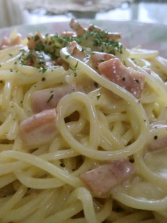 A picture of Sublime Pasta with Garlic, Bacon and Heavy Cream.