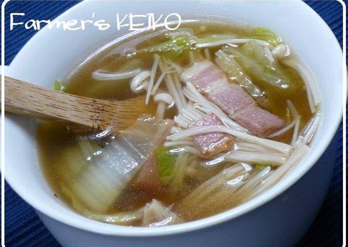 [Farmhouse Recipe] Chinese Cabbage and Enoki Mushroom Soup