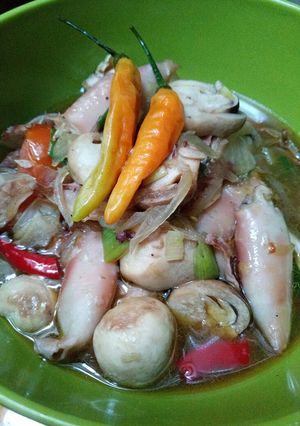 Foto resep Kerecek asin cumi jamur