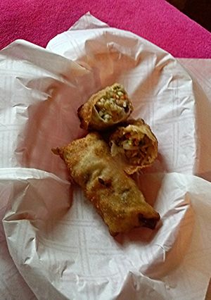 A picture of Easy Chicken- Sprout Egg Rolls #america.