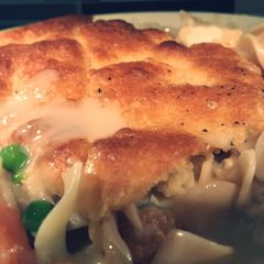 A picture of Chicken Noodle Pot Pie casserole.