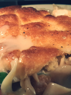 A picture of Chicken Noodle Pot Pie casserole.