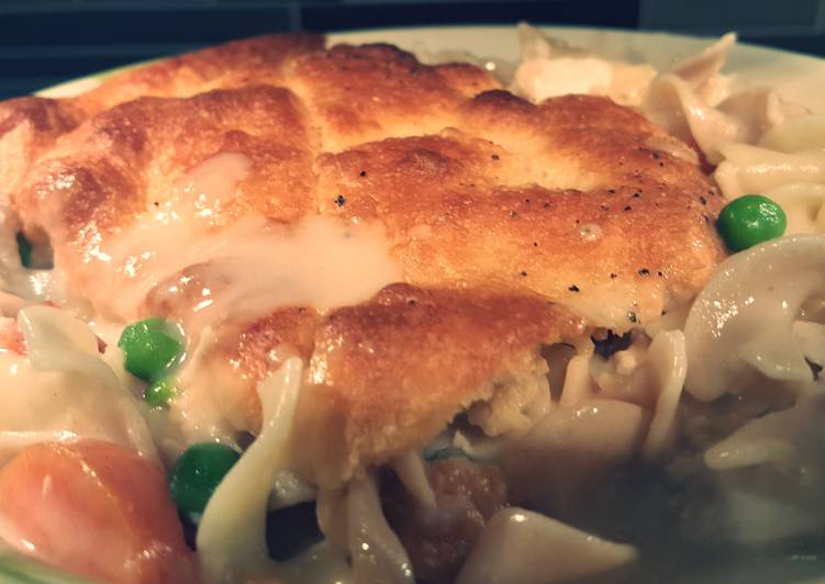 Steps to Make Perfect Chicken Noodle Pot Pie casserole