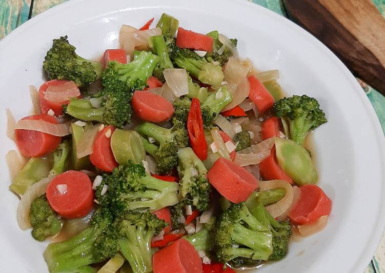 makanan Tumis Brokoli Sosis Jadi, Enak