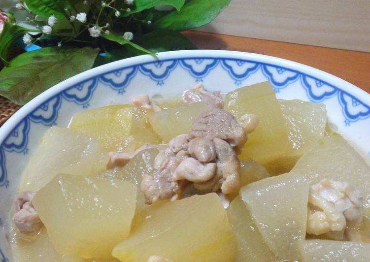 Recipe of Perfect Winter Melon &amp; Chicken Simmer, to Enjoy the Taste of Chicken