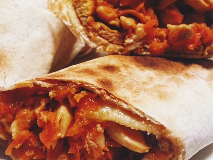Recipe Vegetarian carrot mushroom omelette tortilla wrap the Delicious Makes you drool