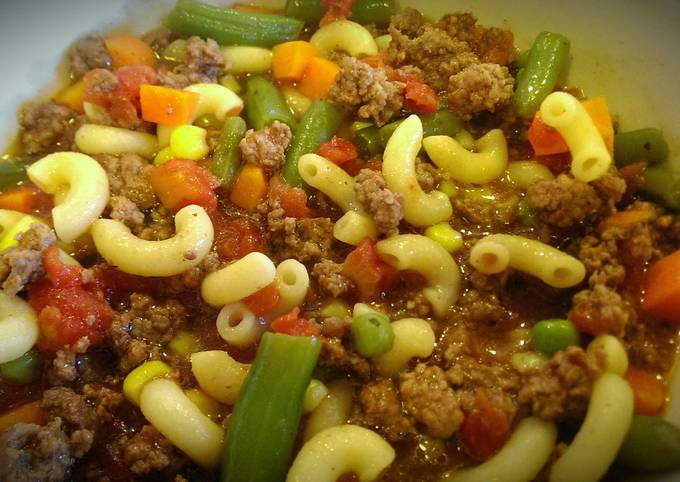 Steps to Prepare Super Quick Homemade Beef Macaroni Soup