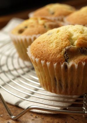A picture of Fluffy Chocolate Chip Muffins.