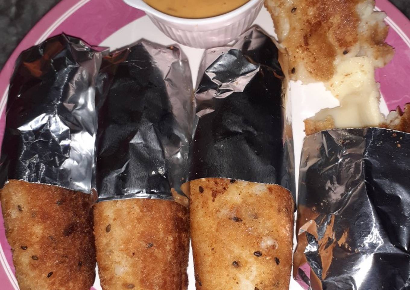 Double cheese potato croquettes