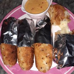 Double cheese potato croquettes A picture of Double cheese potato croquettes.