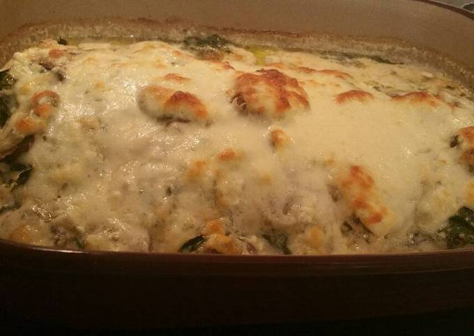 Chicken Spinach and Mushroom Bake