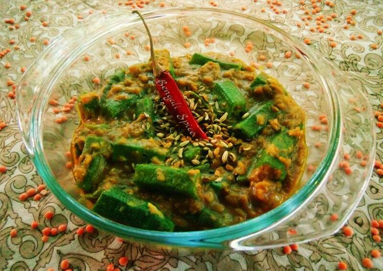 Recipe of Ultimate Okra(Lady finger) with DaL(Lentil) Curry