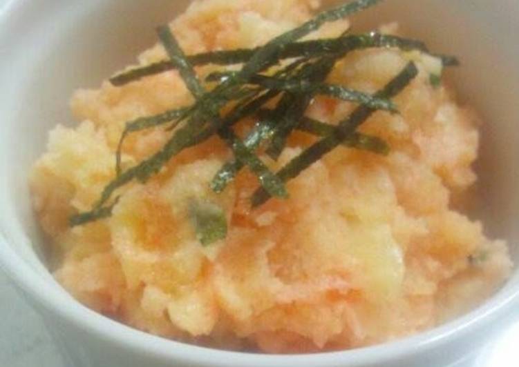 Steps to Prepare Perfect So Delicious &amp; Easy! Tarako and Potato Salad