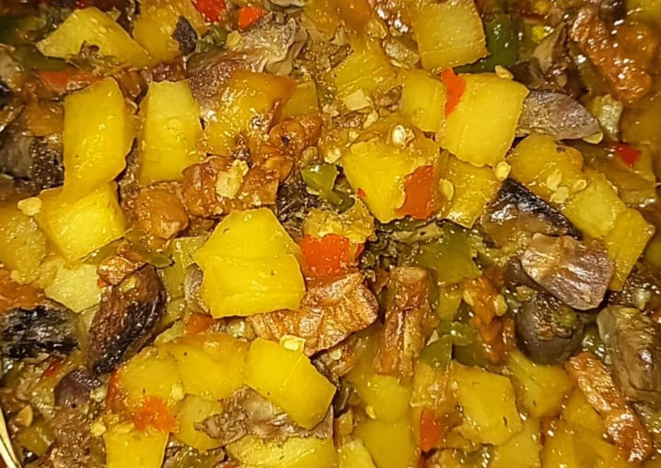 Rica rica ati ampela kentang tempe