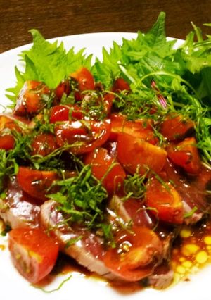 A picture of Easy Italian: Bonito and Tomato Carpaccio.