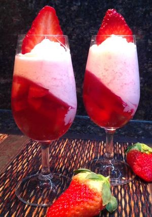 A picture of Strawberry Jell-O Parfait.