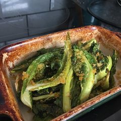 A picture of Roast cauliflower leaves.