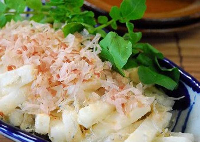 Easiest Way to Make Speedy Jako and Daikon Radish Salad (Mentaiko and Mayo Sauce)