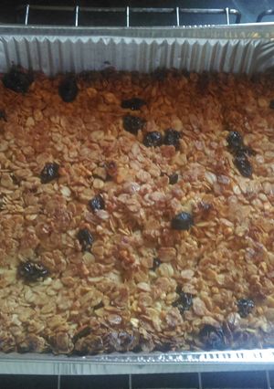 A picture of Mandys flapjack bars.