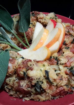 A picture of Sig's German Bagel and Bretzel Stuffing.