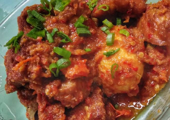 Ini dia! Resep buat Bali merah pedas telur tahu tempe  gurih