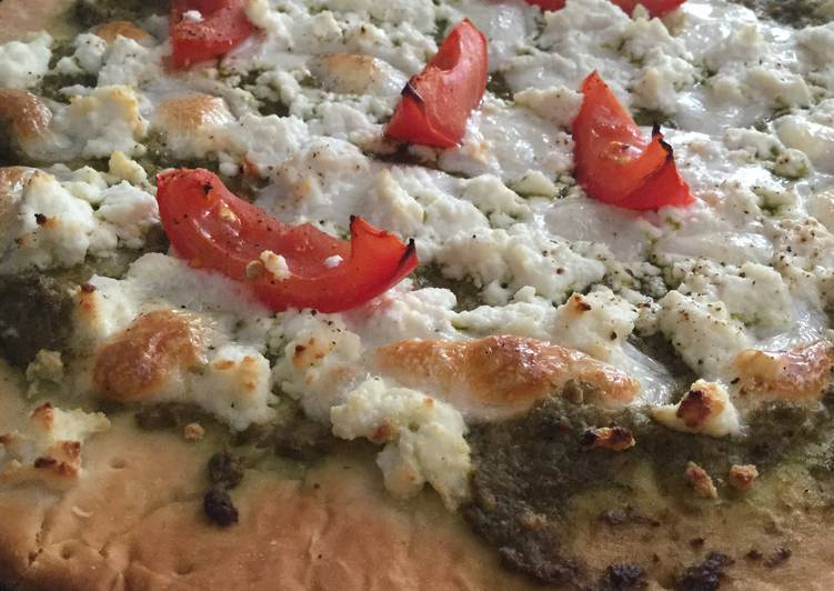 Easiest Way to Make Super Quick Homemade Pesto And Ricotta Pizza