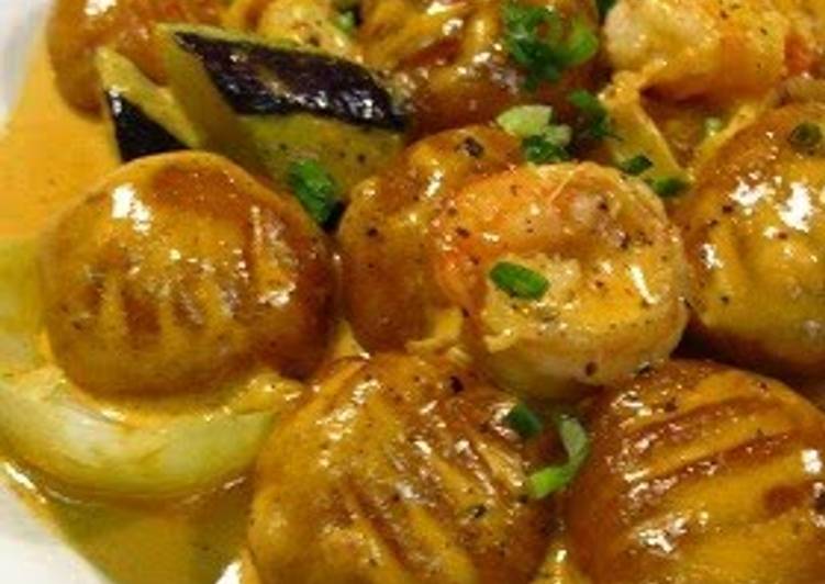 Recipe of Favorite Kabocha Squash Gnocchi Shrimp and Tomato Cream