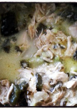 A picture of Chicken Enchilada and Avocado Soup.