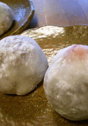 A picture of Easy in a Microwave! Strawberry Daifuku Made with Pre-Cut Mochi.